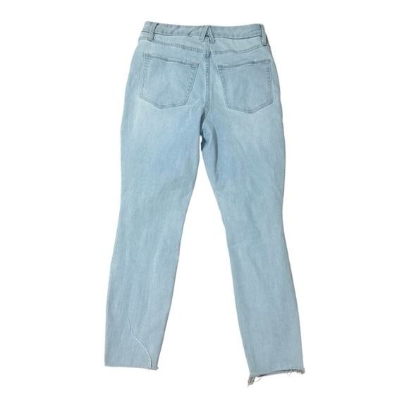 Good American Light Blue Cropped Jeans Denim Ankle Distressed Size 27 4 Stretchy - Picture 2 of 7
